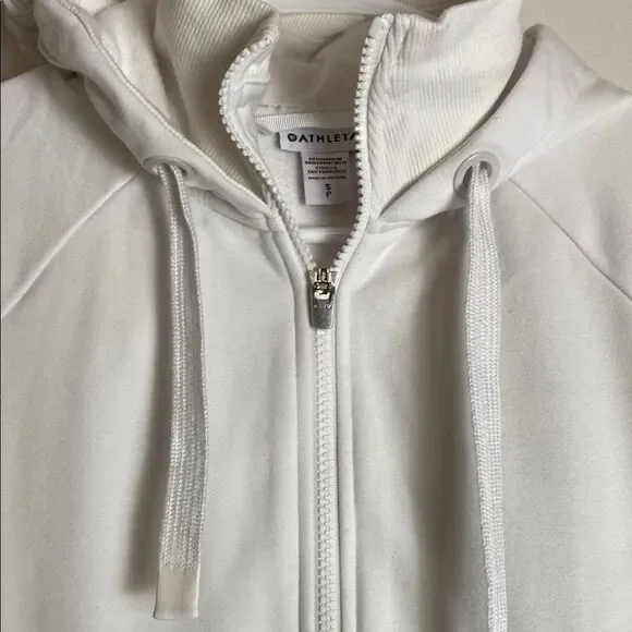 Athleta TRIUMPH HOODIE White Sweatshirt Full Zip Size S - Picture 4 of 8